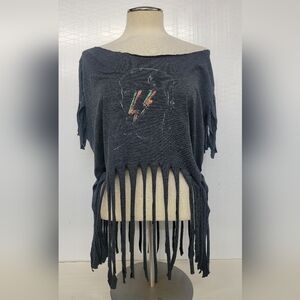 David Bowie Rock Band Fringe Tee Upcycled Retro Band Merc